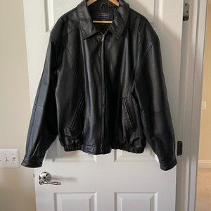 Men's Black Leather Jacket Size XXL